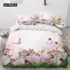 Flower Duvet Cover Set Microfiber Red Rose Bedding Set King Size Floral Print for Valentine's Day Mother's Day Soft Quilt Cover