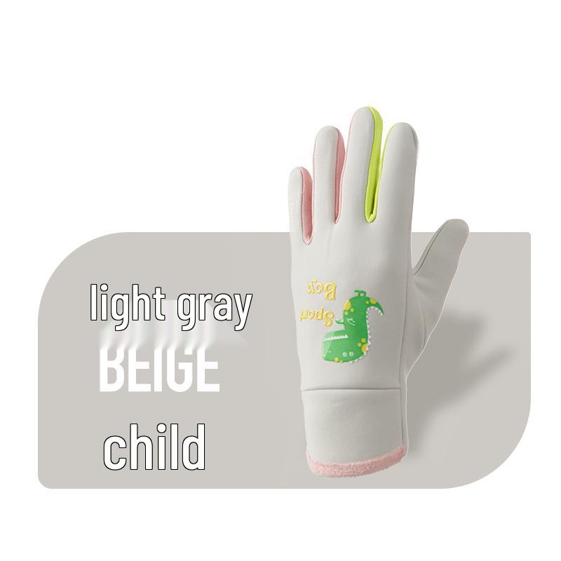 Waterproof Fleece-Lined Boys  Winter Gloves for Snow Play and Skiing One Size