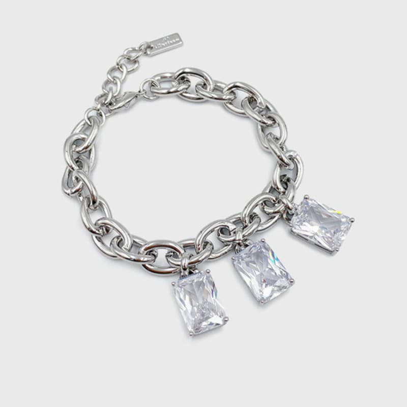 Jean Paul Clarisse Square Cubic Charm Chain Bracelet JB-22-043B