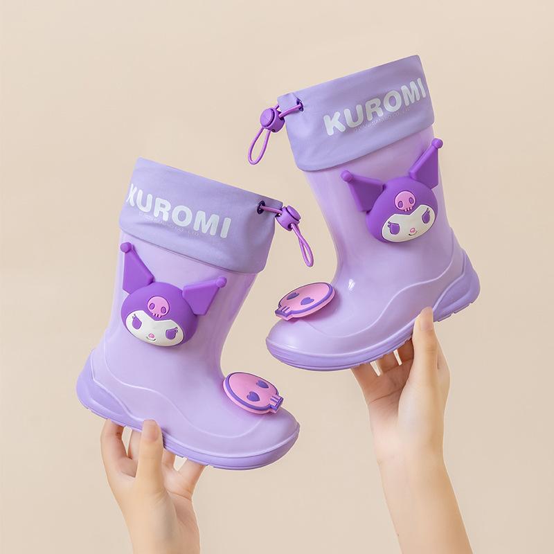 

Children s Rain Boots Girls Water Boots Non-Slip Waterproof Rain Boots Girls Kuromi Kindergarten Kids Water Shoes 210mm