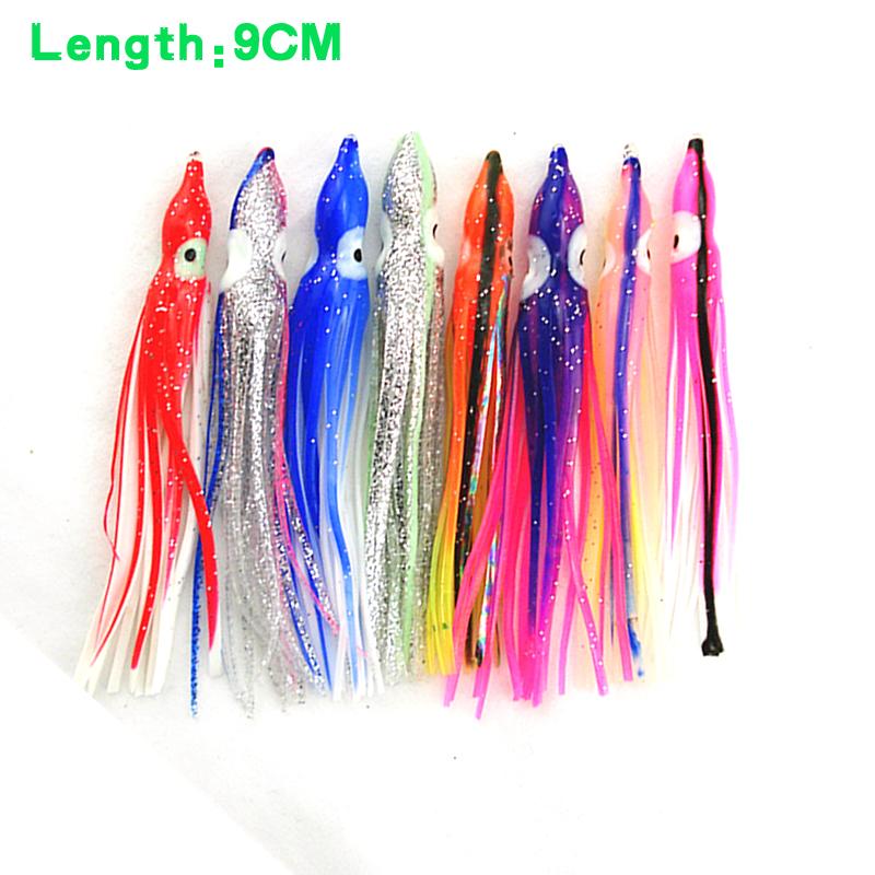 MNFT 25pcs 12cm 10cm 9cm Octopus Lure,Squid Jigs Sishing Lure Soft Lure Sea Fishing Salt Water Big Game Bait Skirt Mixed Color