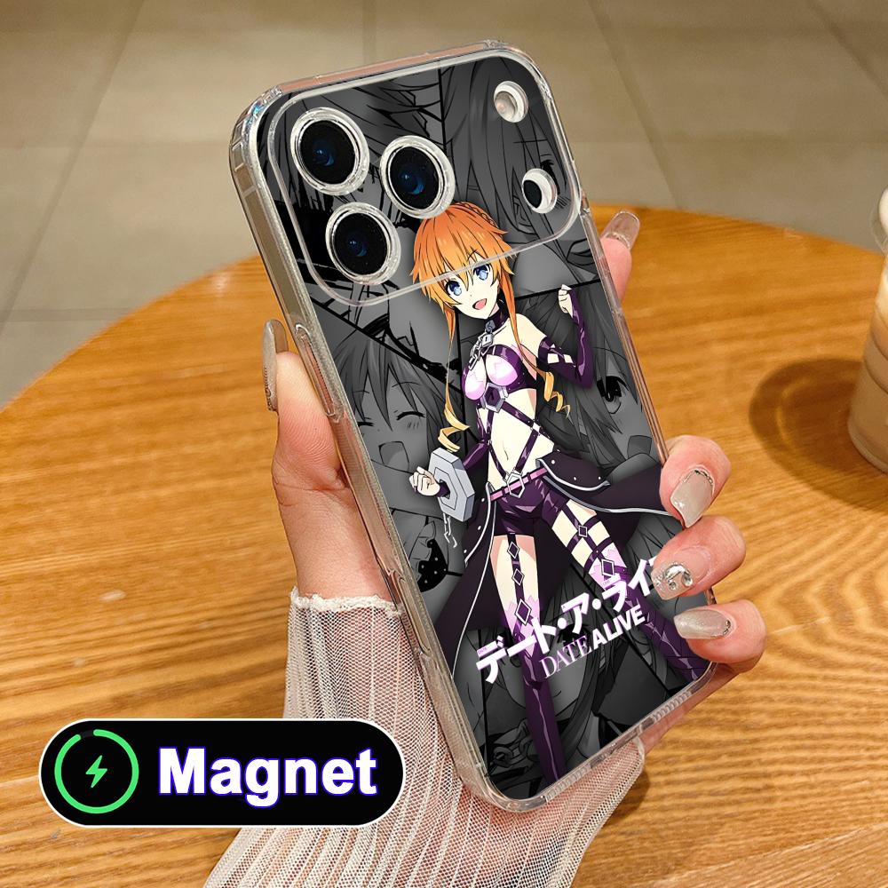 Date a Live Yamai Kaguya Clear Magsafe Mobile Phone Case for iPhone 17 16 15 14 13 12 11 Air Pro Max Plus Mini Colorful Cover