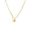 Tassel Heart Pendant Minimalist 18k Gold Titanium Clavicle Necklace Set