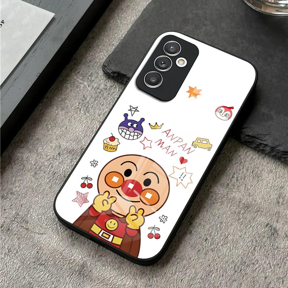 Phone Case For S25 Ultra Samsung S26 S23 S24 Plus S22 S20 S21 Fe A54 A34 A53 A16 Glass Cover Cartoon Cute Anpanman