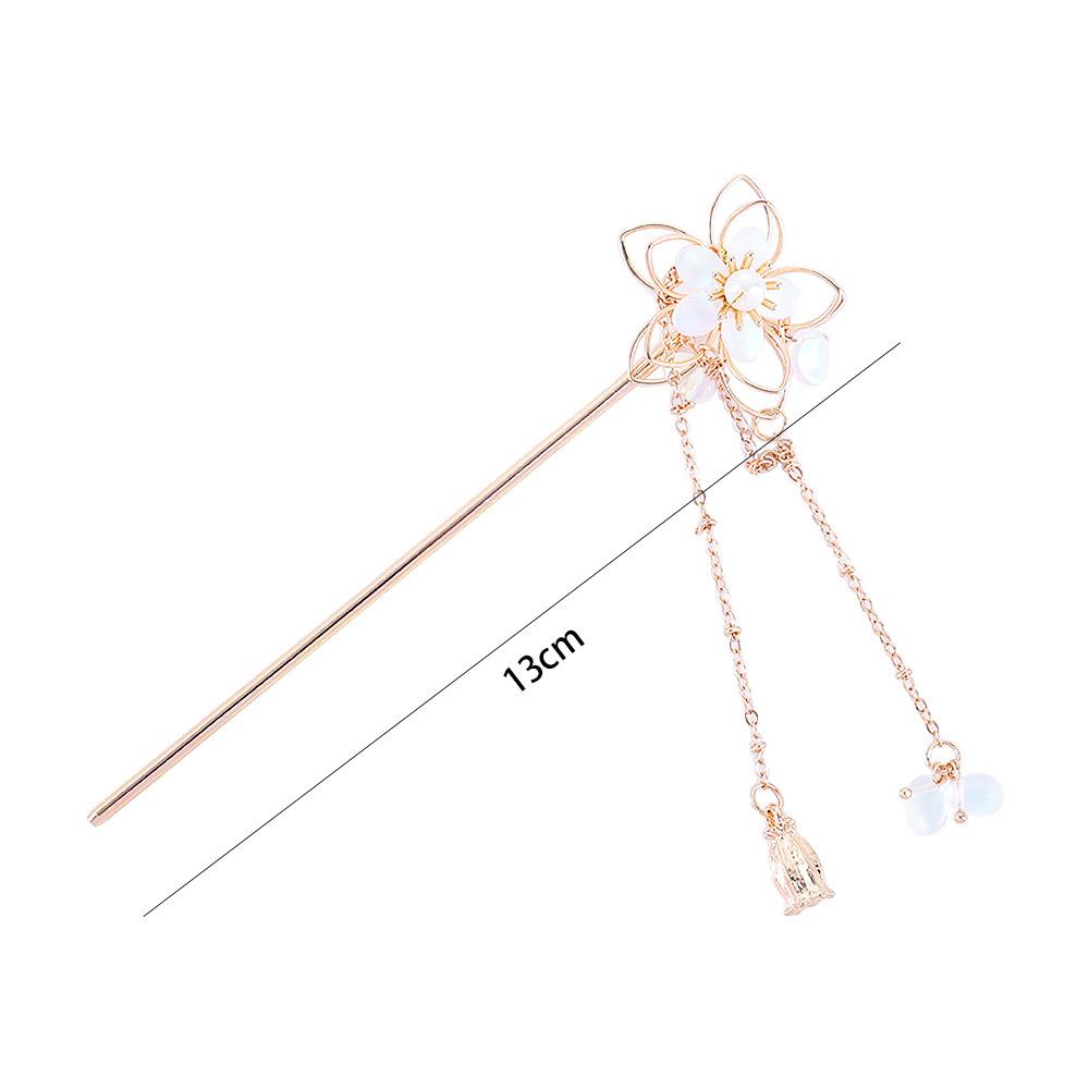 Vintage For Women Handwork Long Tassel Girl Hair Accessories Hanfu Hair Stick Flower Hairpin Zinc Zinc Alloy