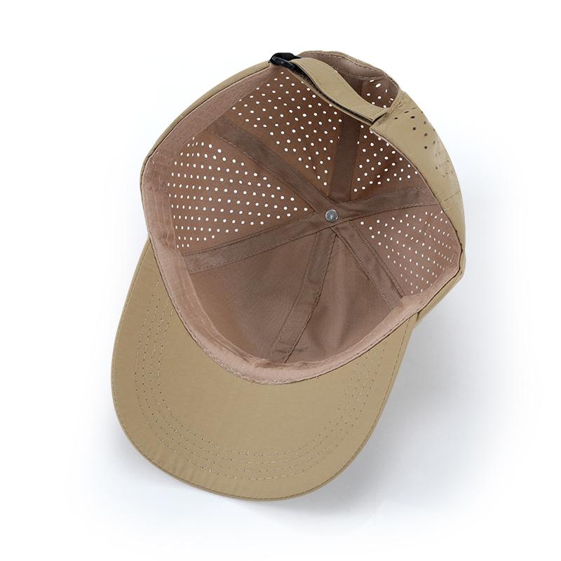 Custom Print 3D Logo Waterproof Laser Cut Hole Perforated Hat 6 Panels Performance Hat Baseball Cap Blank Unisex Hydro Hat