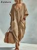 Loose Multi-Pocket Wide Leg Harem Pants V-Neck Bodysuit