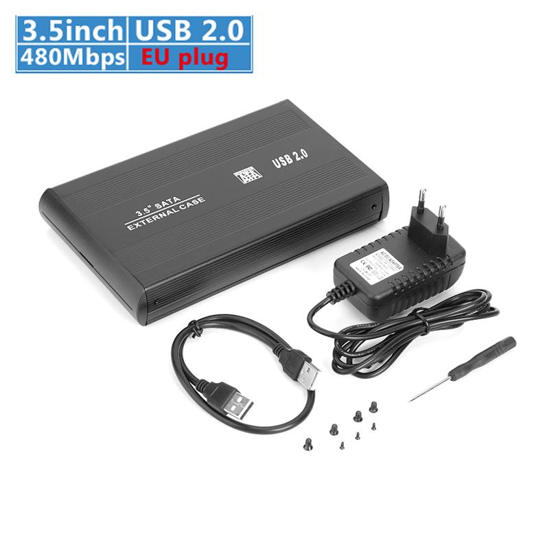 2.5/3.5 inch HDD Case USB3.0/2.0 to SATA Port SSD HDD Hard Drive Case Enclosure 5Gbps USB 3.0 External Solid State Hard Disk Box