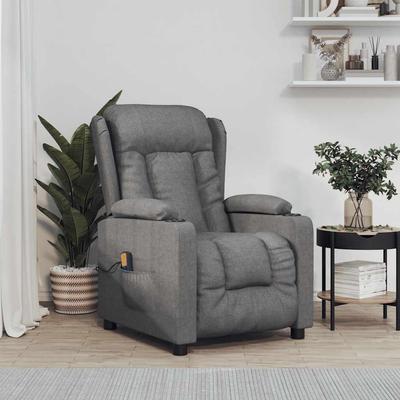 Vidaxl Armchair With Massage, Dark Gray, Fabric