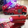 Model Car Vehicle 1:32 Spray Fire Truck Water Spray Ladder Trucks Toy Sound Light Pull Back Doors Opened Collection Boys Gift