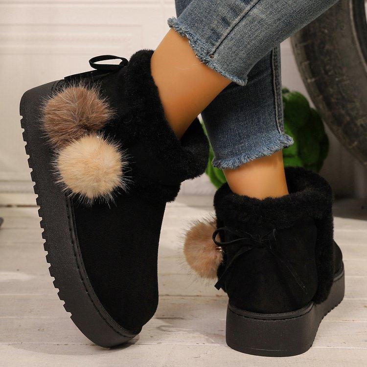 Winter Casual Warm Women's Cotton Shoes Large Size Thick Soled Women's Snow Boots Women's Boots