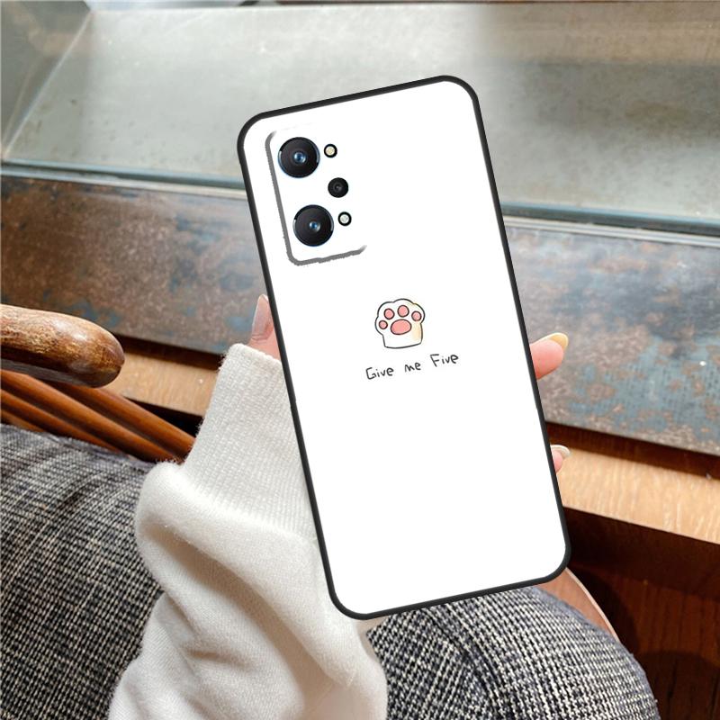 Minimalistisches Katzen Case Für Realme 12 Pro Plus 11 13 14 C63 C61 C55 C51 C53 C25 C65 C67 C71 C75 GT6 GT7 15 Pro