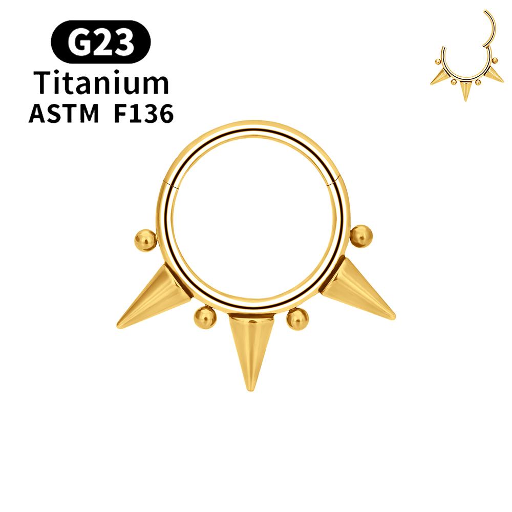Inele Clicker Septum Spike Titan F136 G23 16G Inele Piercing Septum cu Balama Inele Nas Cercuri Cartilaj Helix Tragus Cercei Bijuterii Body