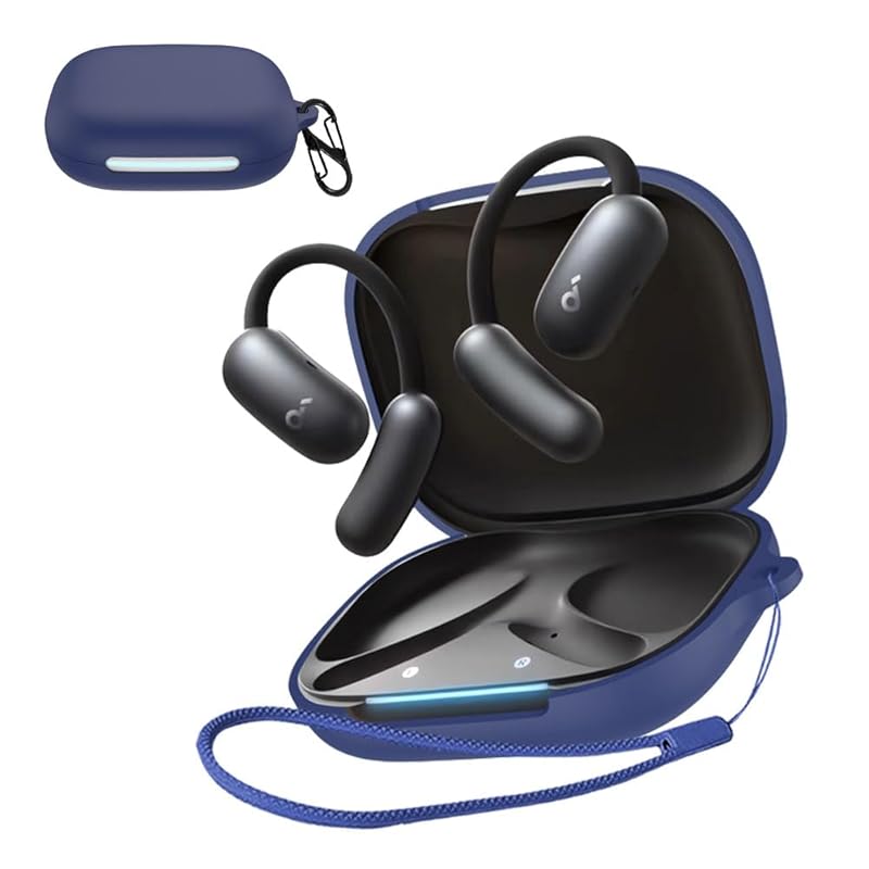 

For Anker Soundcore AeroFit 2 case [HVUYAL] Equipped with a hook to prevent loss lightweight Scratch prevention dustproof Hard to get hurt Soft silica