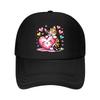 Cute Kitten Holding Heart Valentine Day Illustration Mesh Baseball Cap Hip Hop
