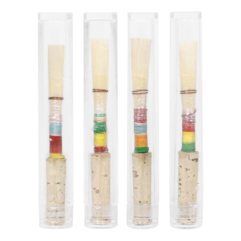 

4Pcs Soft Oboe Reed with Plastic Storage Box Soft Mouthpiece Natural Reed Music Instrument Replacement Part Enduring 1