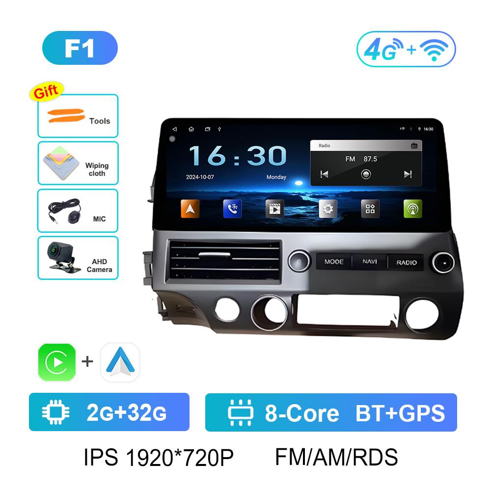Android Intelligent System Bluetooth for Honda Civic 2008 2009 2010 - 2011 Wireless Carplay GPS Navigation Accessories Head Unit