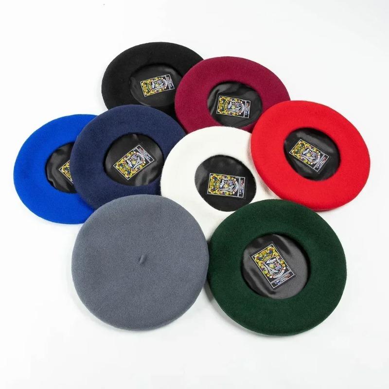 New Big Size L58-60Cm Women Men 100% Wool Berets Autumn Winter Oversized 32Cm Painter Beret Large Size Female Warm Walking Cap