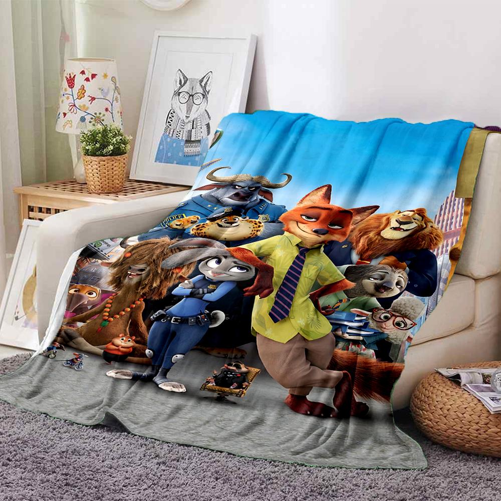Zootopia Adventure Blanket Soft Throw Blanket For Home Bedroom Bed Sofa Travel Office Solid Christmas Blanket