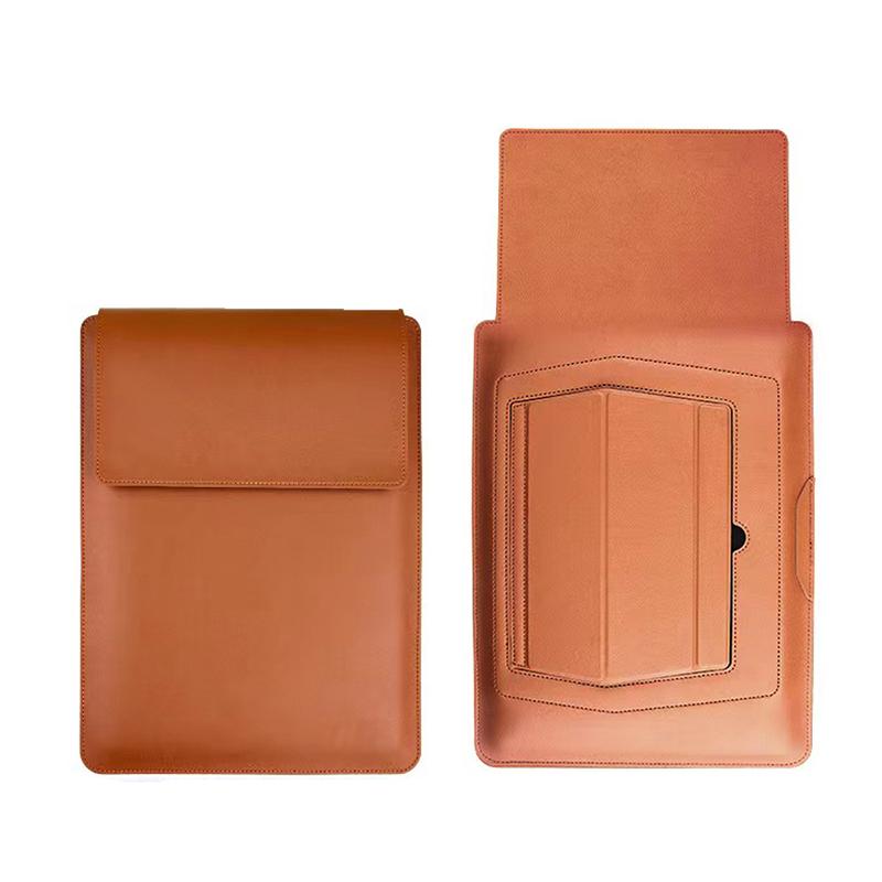 Multipurpose Laptop Sleeve 13/14/15/16 Inch With Bracket Waterproof Laptop Bag Laptop Case Macbook Sleeve Air Pro Pu Leather