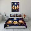 Owls Musical Trio Art 3PCMultiple Sizes Kid's and Adults' Bedroom Exquisite 3PC Bedding Set Gift