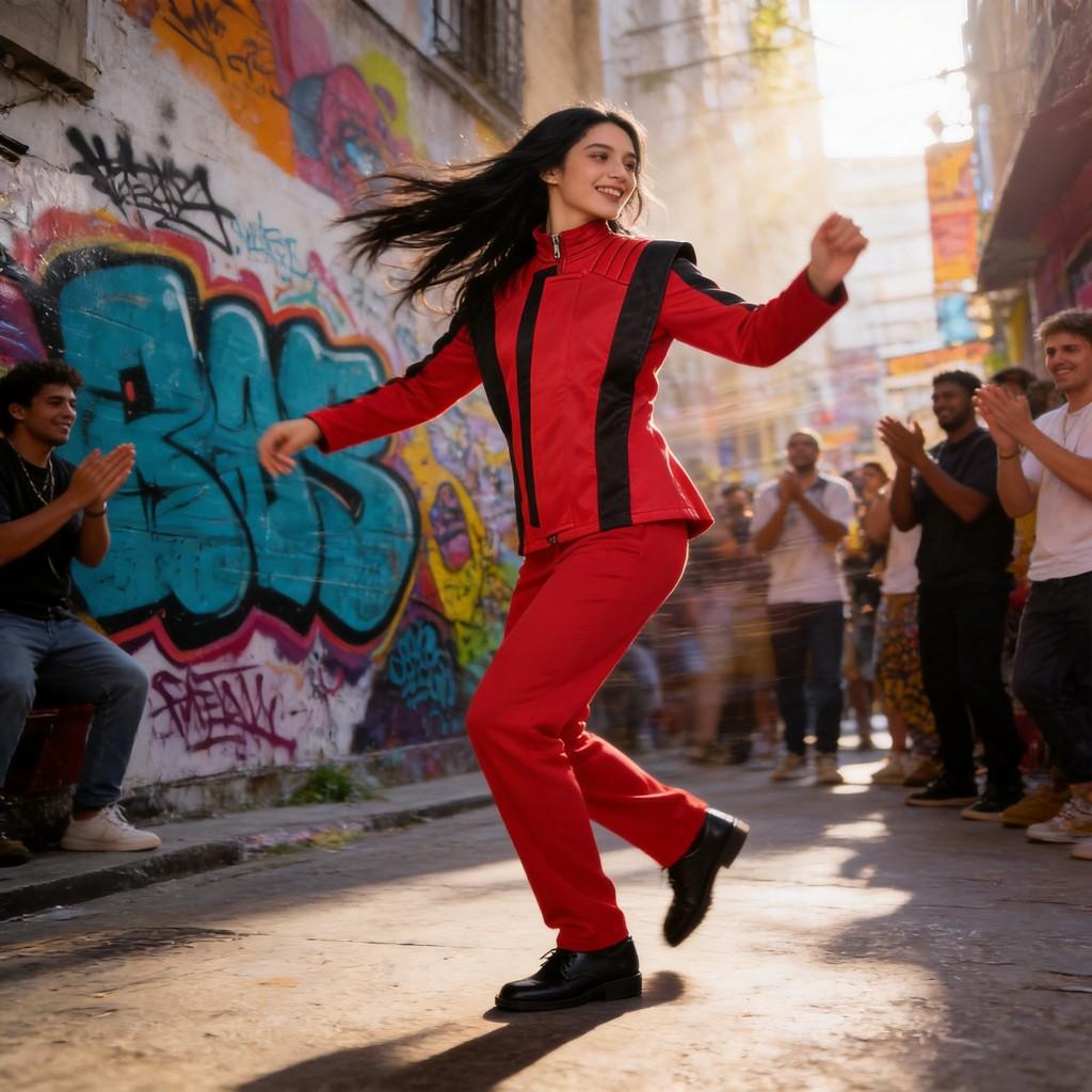 Completo Rosso Cosplay di Michael Jackson per Role Play ed Eventi Anime