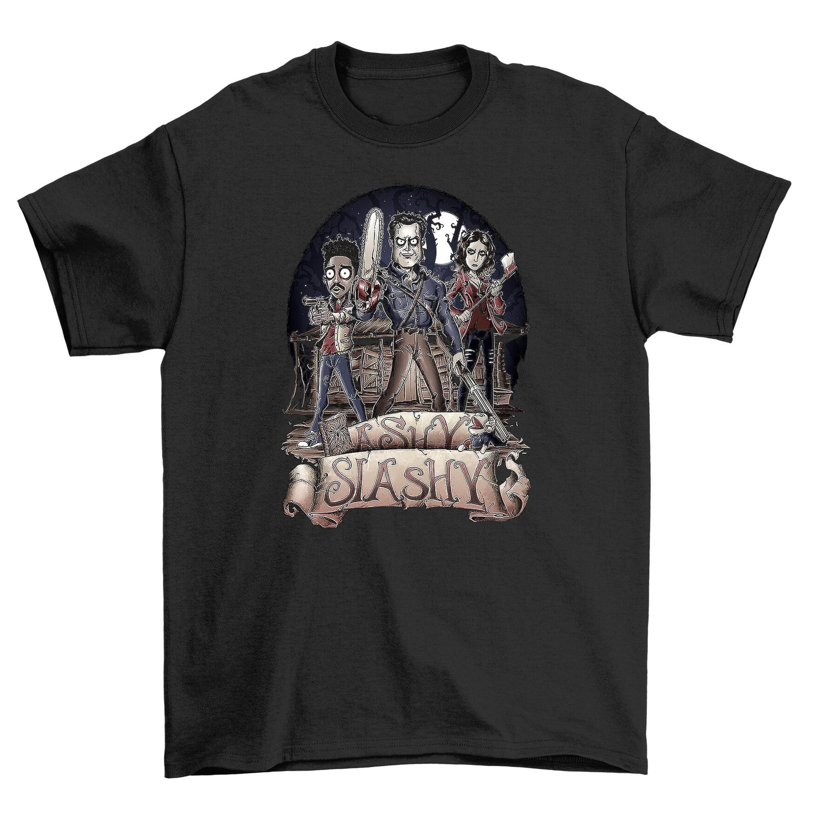 Ashy Slashy Ash Couples T-Shirt Mens Womens Tees Top - Funny Swordplay Duo Design, 100% Cotton, Unise S
