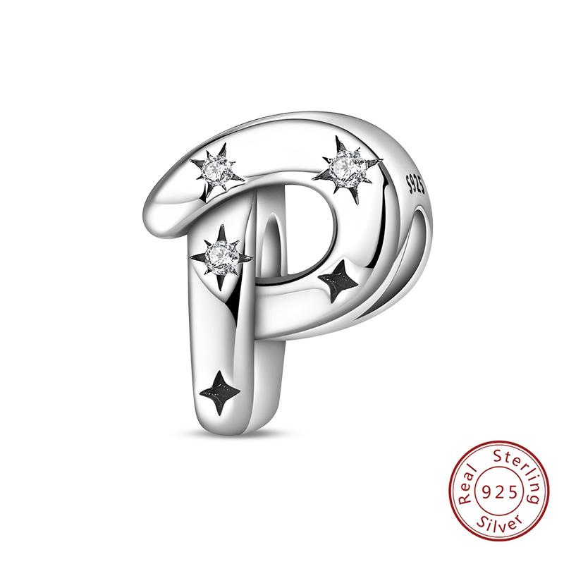 Classic Copper 26 Letters A-Z Alphabet Charms Stars Letter Beads Fit Bracelet Diy Charm For Woman Jewelry Making