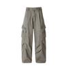 American retro washed pleated casual pants men's and women's autumn tide brand street loose deconstruction wide-leg tooling floor-mopping pants
