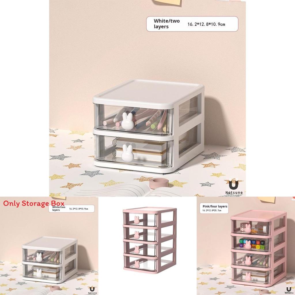 Cartoon Bunny Plastic Drawer Organizer With Dividers For Jewelry And Cosmetics Storage