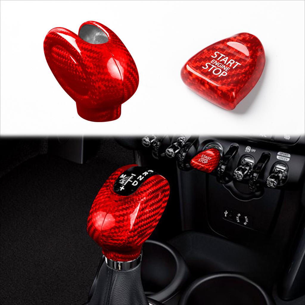 For Mini Cooper F54 F55 F56 F57 F60 Countryman Carbon Fiber Stickers Interior Trim Car Gear Shift Knob Cover