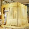 3-Door Thickened Mosquito Net for 1.2m, 1.5m, 1.8m Beds - Princess Palace Design, Floor-Standing, For Home Use.