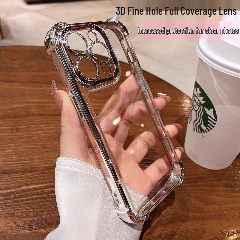 iPhone 17 AIR Anti-Drop Case with Lens Film and Electroplated Protection for iPhone 16 Pro