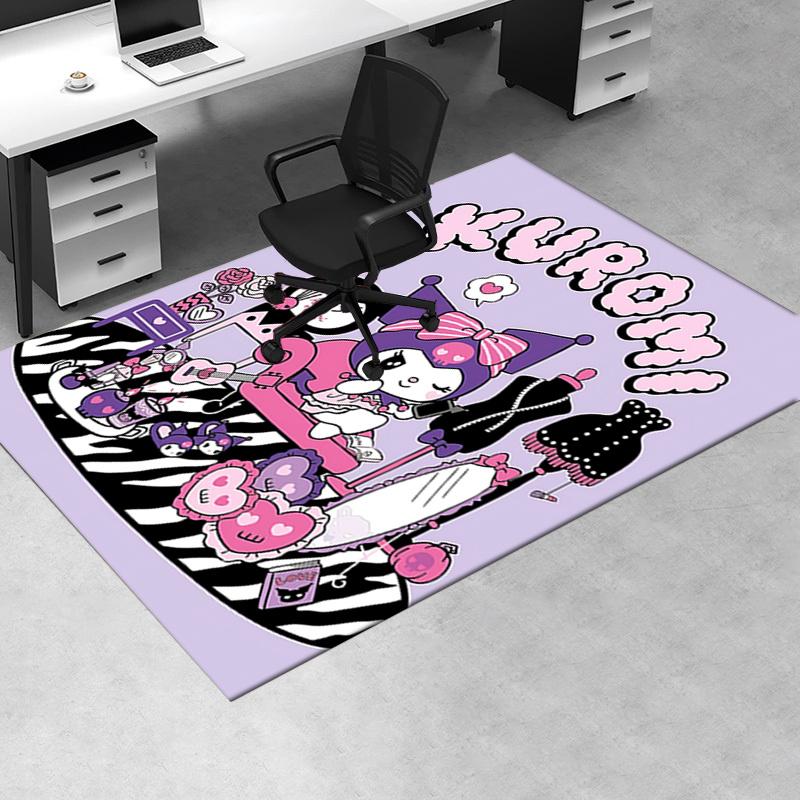 Office Rug Kuromi, Cute Anti-Slip Rug, Machine Washable for Living Room, Bedroom, Office, Multiple Sizes, Bedroom Mat, Decorative Mat, Durable Mat, Li