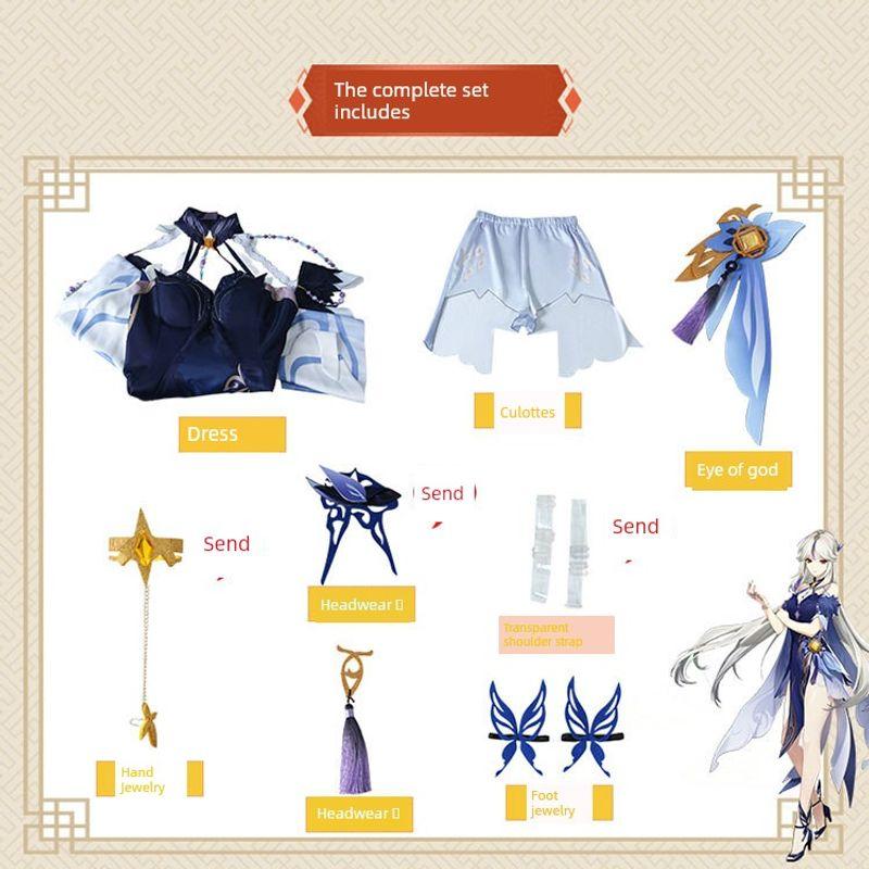 Genshin Impact Cosplay Costume Ningguang Cosplay Outfit Gauze Orchid Cosplay Clothing Anime