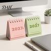 Portable Desktop Organizer Mini Desk Calendar 2027, Jan. 2027 to Dec. Standing Flip Small Morandi Color Table Calendar, 12 Monthly Planner with