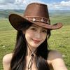 Vintage Ethnic Western Cowboy Hat Unisex Outdoor Sun Protection Travel Hat