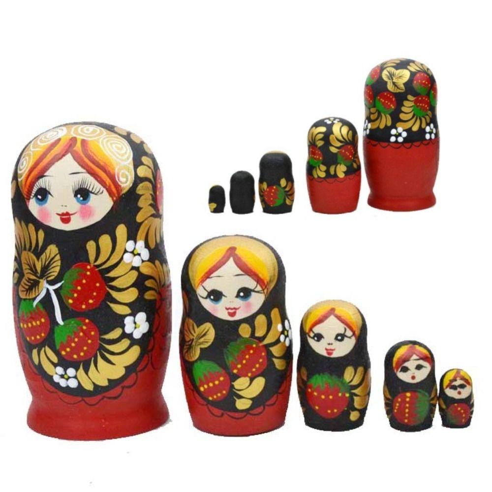 Strawberry Girls Nesting Dolls Handmade Russian Nesting Doll Classic Matryoshka Doll Birthday Gift