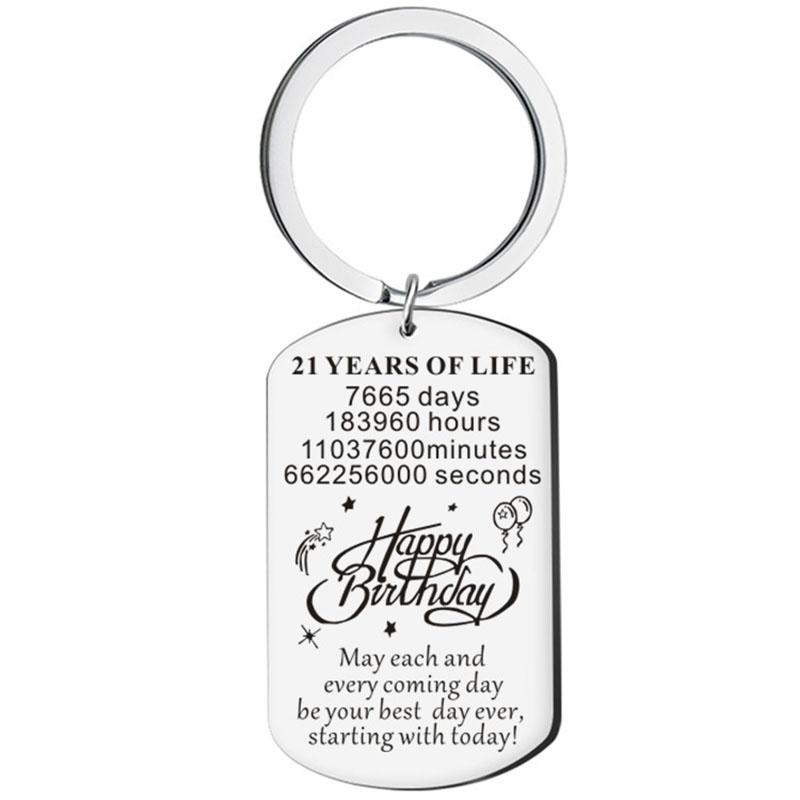 

Подвеска из нержавеющей стали с днем ​​рождения 18 21, пусть каждый наступающий день будет вашим лучшим днем, брелок для ключей, очаровательные украшения