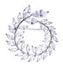 Zircon Olive Leaf Brooch Diamond Crystal Leaf Corsage for Wedding Graduation Ceremony Entrance Ceremony Brooch Christmas Gift (Silver)