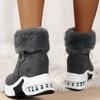 Women's Chunky Platform Boots Zipper Closure Winter Shoes with Thick Platform Heel (Non-Slip Sole) Warm Snow Ankle Boots Female Causal Shoes