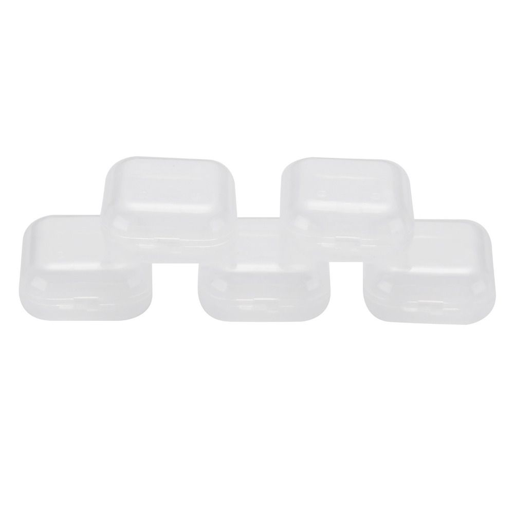 100 Pcs Transparent Mini Storage Box Finishing Square Plastic Case Jewelry Storage Case  Girls Women