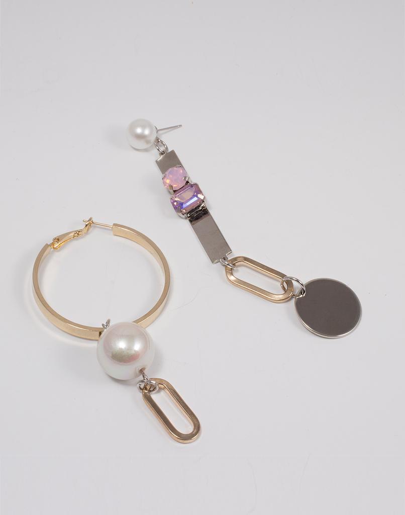 803Studio Asymmetrical Ring Drop Earrings