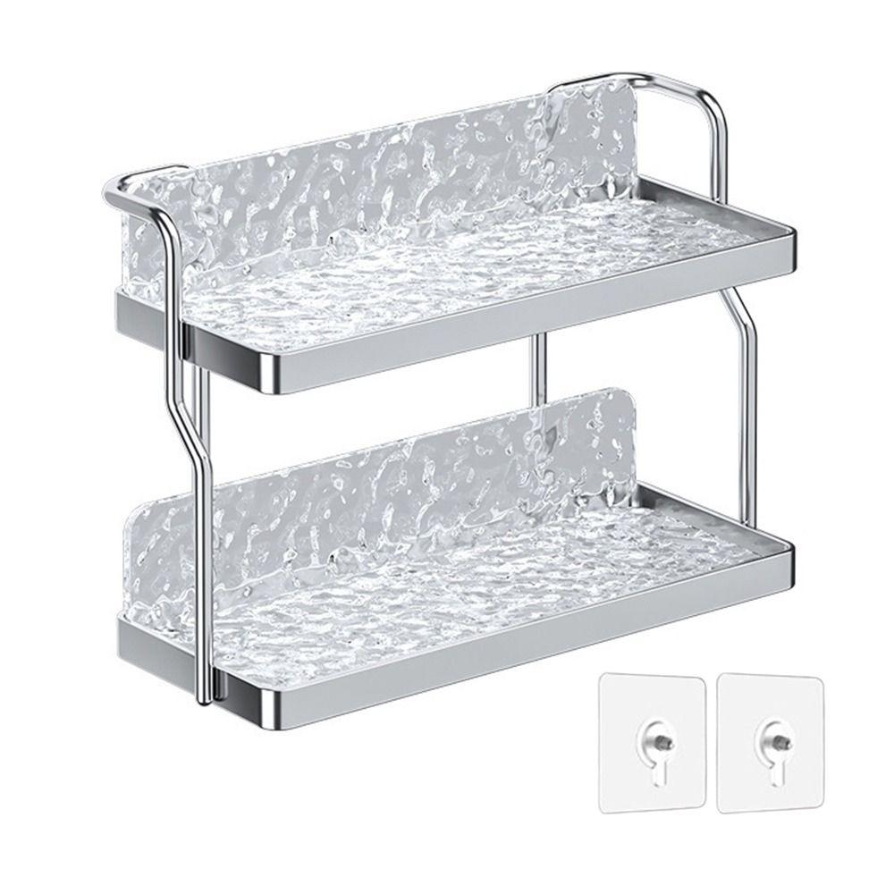 Multifunctional Bathroom Decoration Shelf Double Layer Tea Cup Shelves Bathroom Organizer  Kitchen Style 3