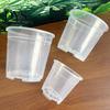 Orchid Repotting Supplies Clear Plastic Pot with Saucer, Plant Pots Drainage Holes, Ventilated Flower for Rose, Phalaenopsis, Seedings Indoor