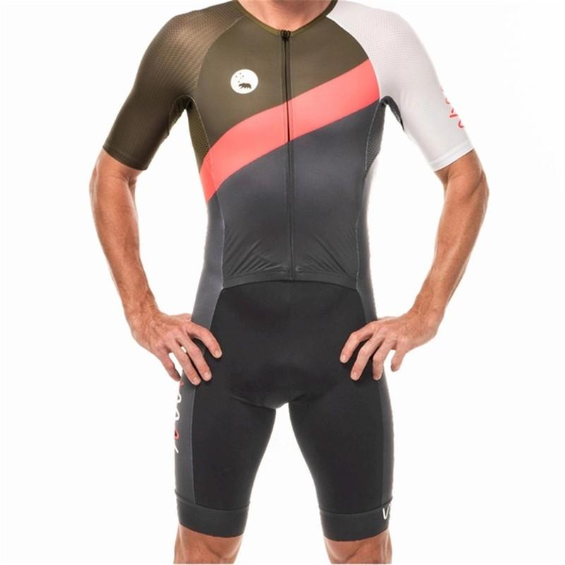 Tuta da Triathlon da Uomo Ciclismo Corsa Nuoto Pezzo Unico Attrezzatura Performance con Tessuto Traspirante Design di Sicurezza