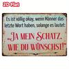 Brand Women Relationship Family Fun Saying Metal Sign (8x12") – 2D German-Style Decor for Home Spaces