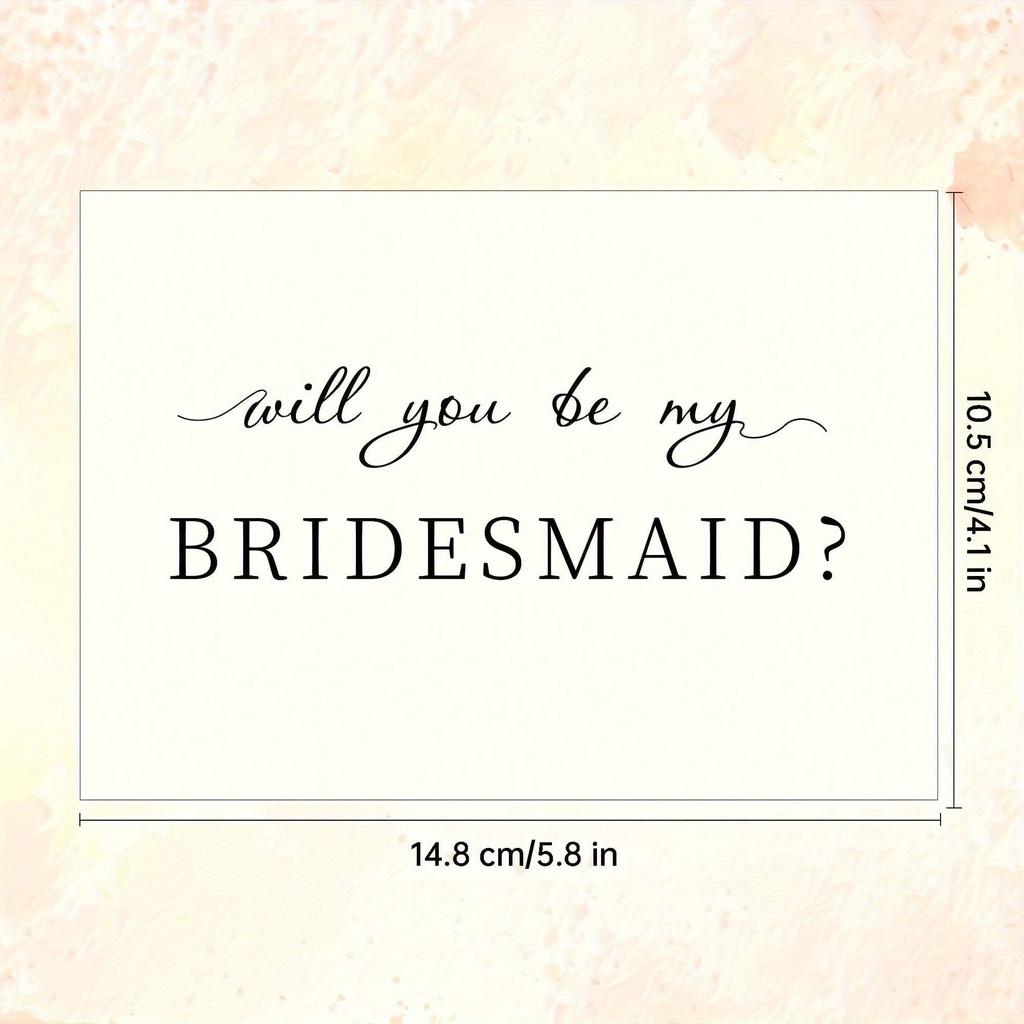 1pc Enchanting Bridesmaid Proposal Card - Heartfelt Invitation & Timeless Memento For Weddings Or Engagements - A Thoughtfully Designed Keepsake