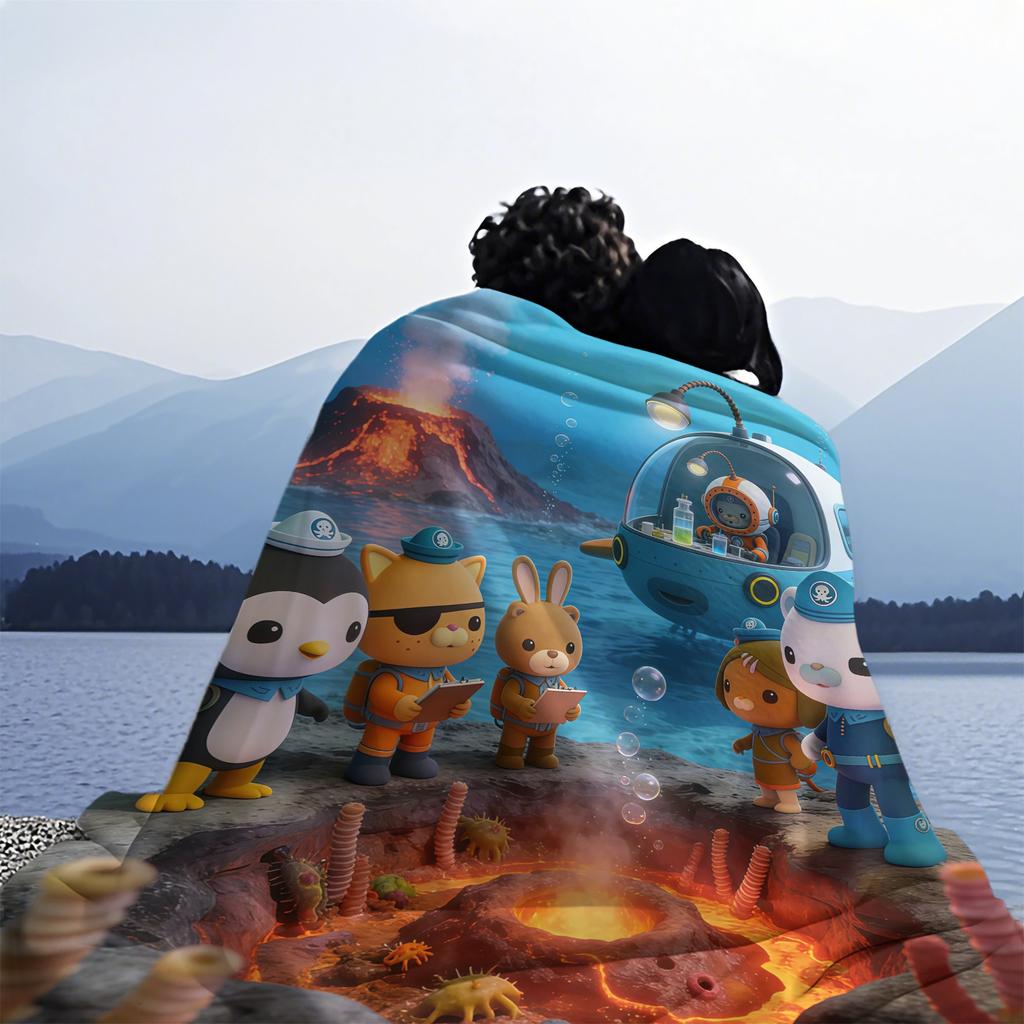 Octonauts Volcano Adventure Cute Cartoon Print Fleece Blanket for Boys Girls Quality Super Soft Blanket for Travel Office Home