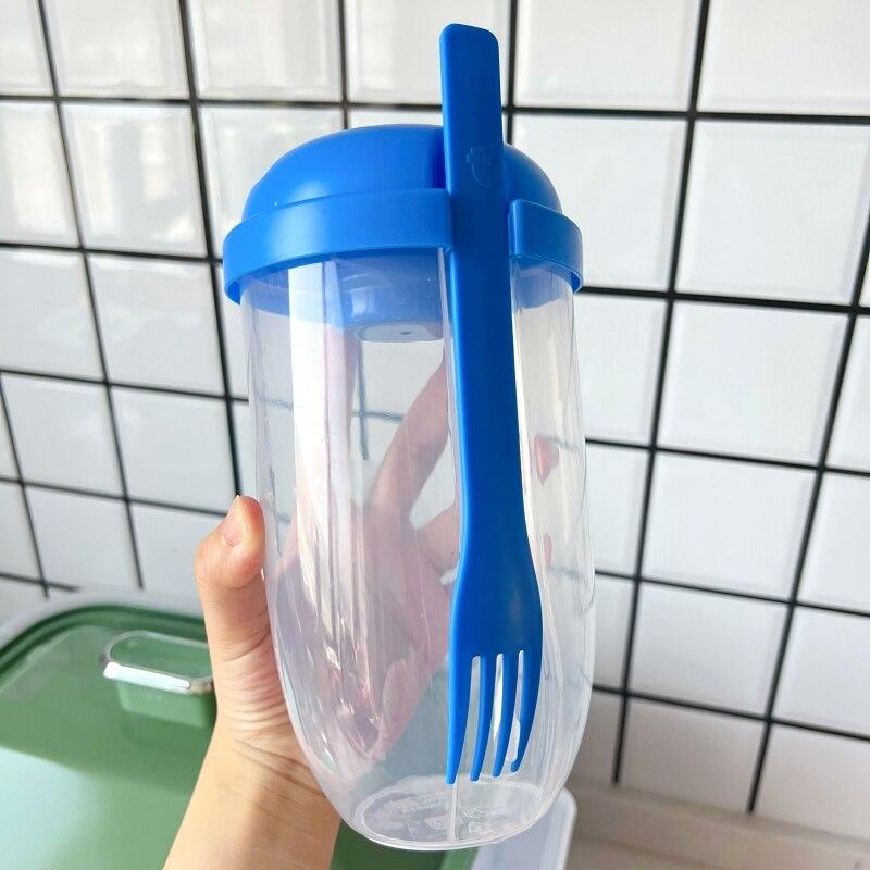 Little Red Book Salad Cup Cup with Spoon Lid Yogurt Cup Milk Low Fat Slimming Healthy Slimming Cup Portable Convenience 1000m L Green